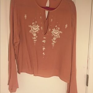 Pink top with bell sleeves